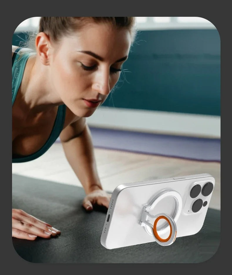 Magnetic Mobile Phone Finger Ring Holder – Strong Magsafe-Compatible 360° Rotation Stand for Secure Grip, Hands-Free Viewing, and Style