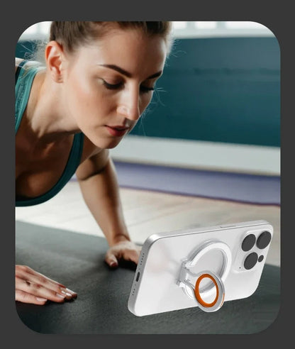 Magnetic Mobile Phone Finger Ring Holder – Strong Magsafe-Compatible 360° Rotation Stand for Secure Grip, Hands-Free Viewing, and Style