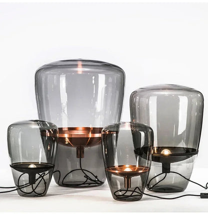 Nordic Glass Lampshade Table Lamp – Modern Creative Desk Lighting for Bedroom, Office, or Living Room, Stylish Bedside Lamp with Soft Glow for Home Decor