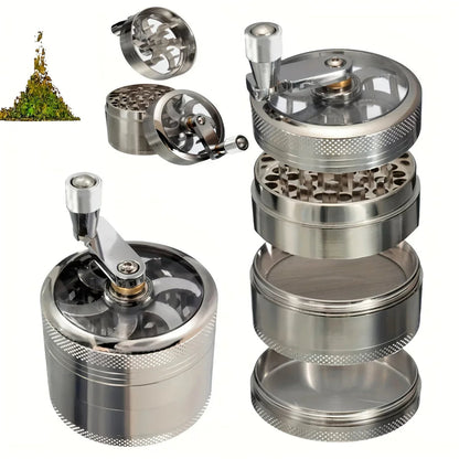 Nut and Hard Spice 4-Layer Herb Grinder – 40mm Handle-Type Spice Mill with Durable Design for Smokers and Holiday Gift Enthusiasts