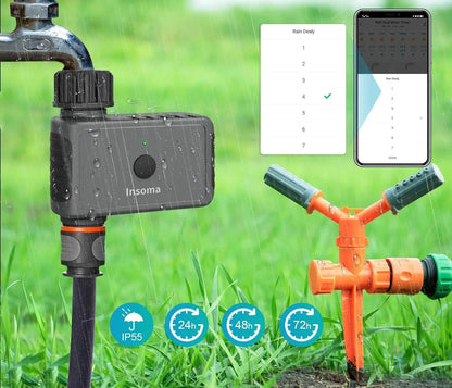 Insoma WiFi Garden Sprinkler Timer - Smart Irrigation Controller Compatible with Alexa, Remote Control for Hassle-Free Watering