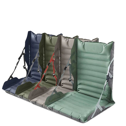 Outdoor Inflatable Seat Cushion with Backrest – Adjustable Folding Air Chair for Camping, Picnics, Beach Trips, and Relaxing on the Go