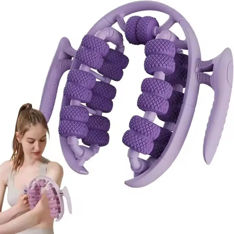 Muscle Massage Roller – 360° Massager with Dual-Row Slimming Clamp for Legs, Waist, Arms, and Buttocks with Handheld Massager Design