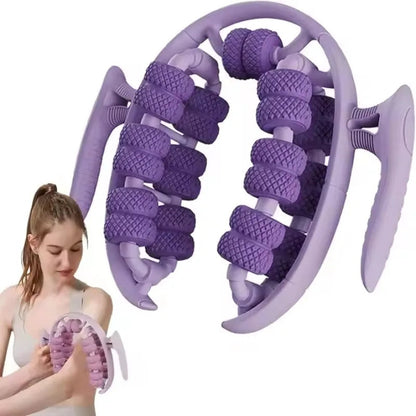 Muscle Massage Roller – 360° Massager with Dual-Row Slimming Clamp for Legs, Waist, Arms, and Buttocks with Handheld Massager Design