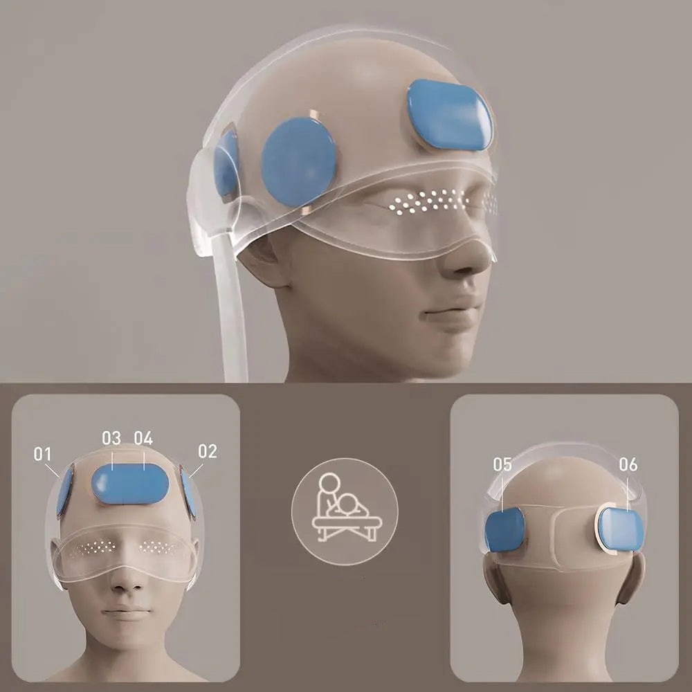 Air Pressure Head Massager with Heat – 6 Airbags and 360° Eye Massage for Deep Relaxation, Stress Relief, and Better Sleep Quality