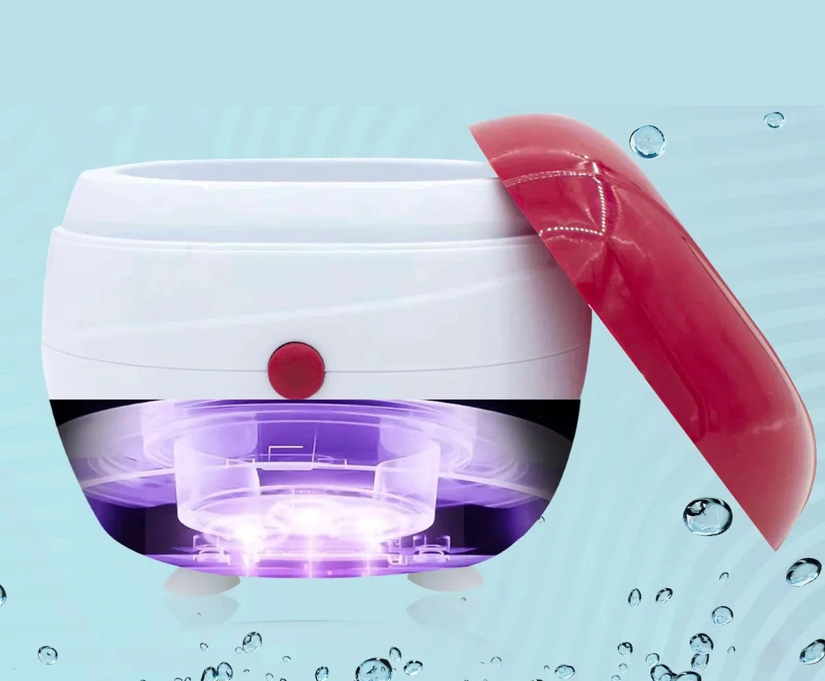 Automatic Denture Cleaning Case – Portable Sonic Filter Box to Clean Retainers, Braces, and Dentures with Zero Effort
