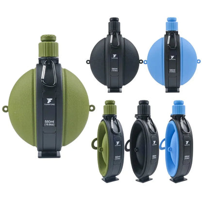 Folding Silicone Water Bottle with Compass – Outdoor Camping Hydration Cup for Hiking, Fishing, Picnics, and Eco-Friendly Travel