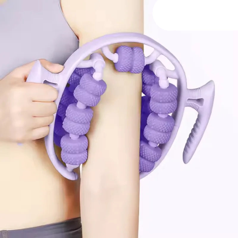 Muscle Massage Roller – 360° Massager with Dual-Row Slimming Clamp for Legs, Waist, Arms, and Buttocks with Handheld Massager Design