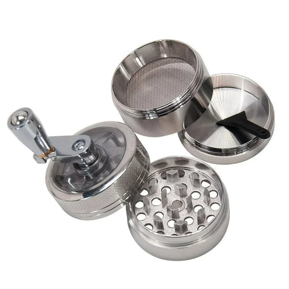 Nut and Hard Spice 4-Layer Herb Grinder – 40mm Handle-Type Spice Mill with Durable Design for Smokers and Holiday Gift Enthusiasts