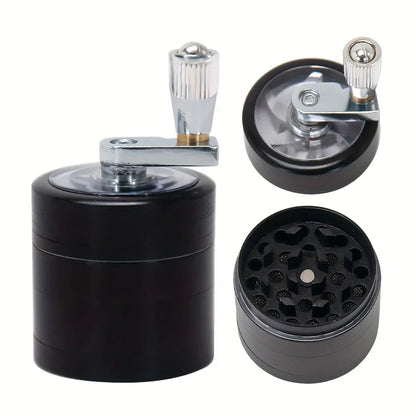 Nut and Hard Spice 4-Layer Herb Grinder – 40mm Handle-Type Spice Mill with Durable Design for Smokers and Holiday Gift Enthusiasts