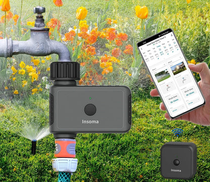 Insoma WiFi Garden Sprinkler Timer - Smart Irrigation Controller Compatible with Alexa, Remote Control for Hassle-Free Watering