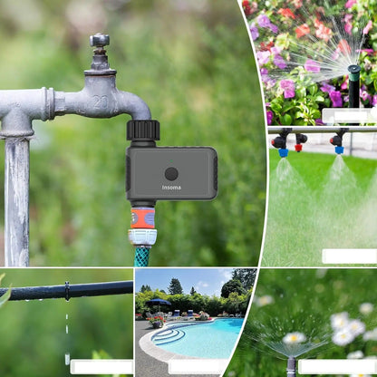 Insoma WiFi Garden Sprinkler Timer - Smart Irrigation Controller Compatible with Alexa, Remote Control for Hassle-Free Watering