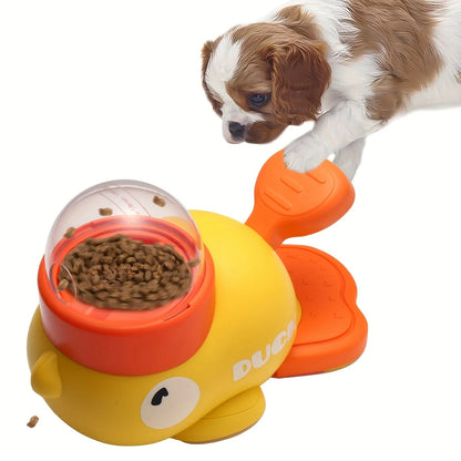 Interactive Duck Shaped Dog Toy – Manual Push-toy with Counting Feature, Durable Educational Plastic for Smart Pet Playtime Fun