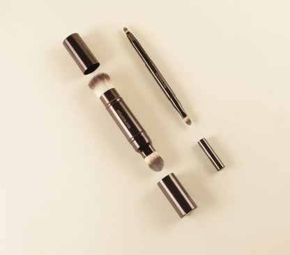 Professional Hourglass Makeup Brush Set – Retractable Eyeshadow, Foundation, Concealer, Powder & Eyeliner Brushes for Beauty Pros