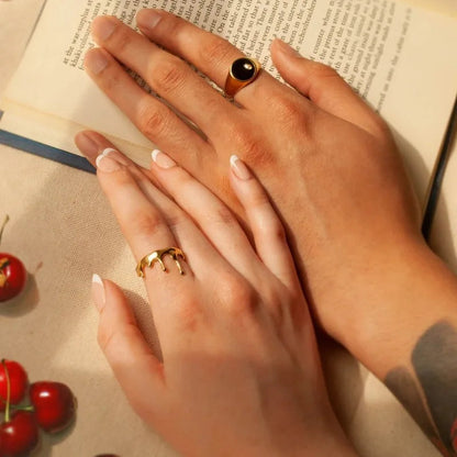 Dripping Stainless Steel Rings for Women – Statement Irregular Jewelry in Gold or Silver for Unique Gifts and Modern Streetwear