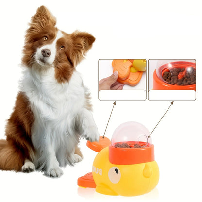 Interactive Duck Shaped Dog Toy – Manual Push-toy with Counting Feature, Durable Educational Plastic for Smart Pet Playtime Fun