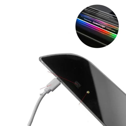 LED Wireless Car Door Sill Lights – 4PCS USB Welcome Light Pathway Pedal Lamp Kit for Audi A3 A4 A5 A7 Q5 Q7 Models