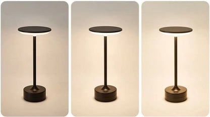 Touch-Activated USB Metal LED Table Lamp – Rechargeable Mood Light for Bedroom, Bar, or Restaurant Ambience and Desk Decor