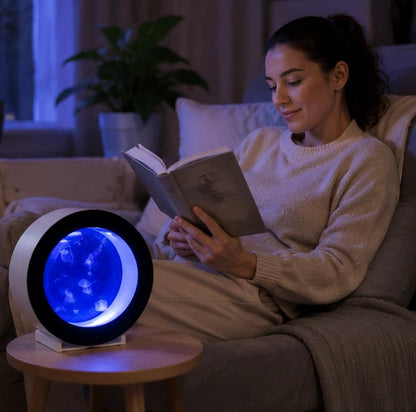 Acrylic Jellyfish Fish Tank - Round Desktop Aquarium for Small Fish, Creative Modern Home Decoration and Office Display