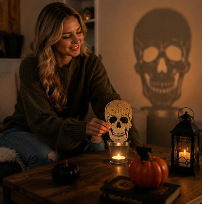 Halloween Decorative Candle Holder – Scary Resin Candlestick Ornament Desk Accessory for Haunted Room Ambiance and Festival Party Décor