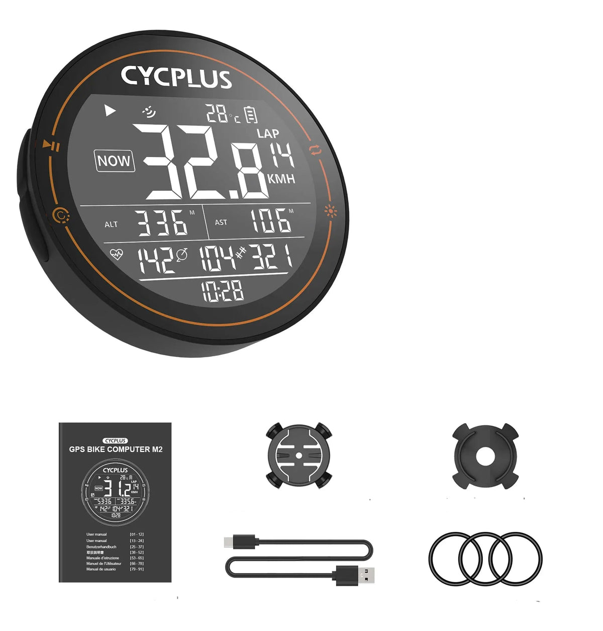 M2 GPS Bike Computer – Waterproof Wireless Cycling Speedometer with ANT+ and Bluetooth for Real-Time Performance Tracking and Navigation
