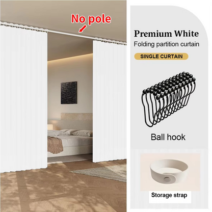 Solid Color Room Divider Curtain – Soft Light Sheer Partition Drapes for Bedroom, Living Room, Privacy and Space Separation