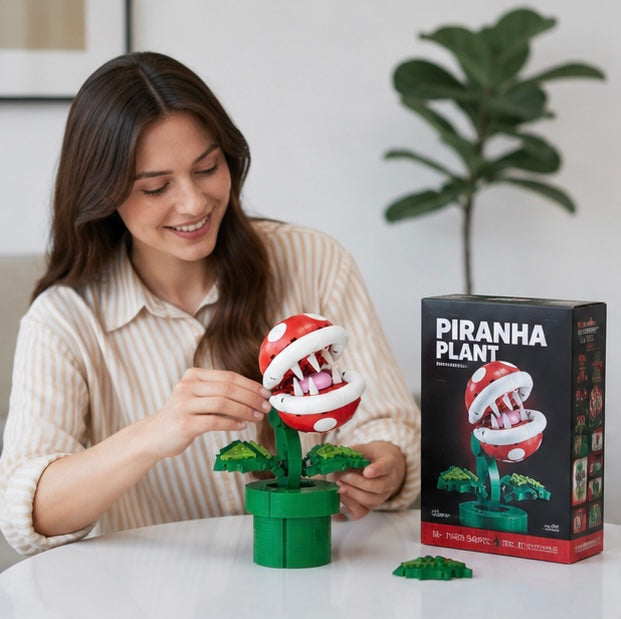 Flame Flower Building Block Model - Creative Assembly Toy for Kids Collectors and Decorative Display Enthusiasts