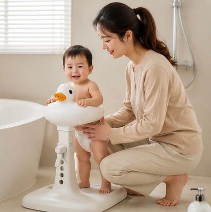 Duck Shaped Baby Bath Support – Non Slip Toddler Shower Helper Rack for Safe Comfortable Bath Time Assistance