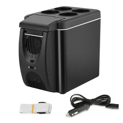 Mini Car Refrigerator 6L – Portable 12V Thermoelectric Cooler for Fruits, Drinks and Travel Use