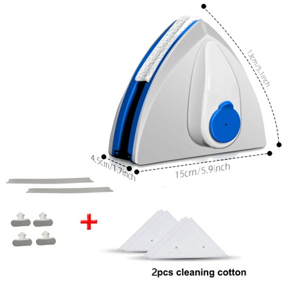 Double-Sided Magnetic Glass Window Cleaner – Household Tool with Drainage Wiper & Auto-Clean Feature for Seamless Streak-Free Glass Cleaning at Home