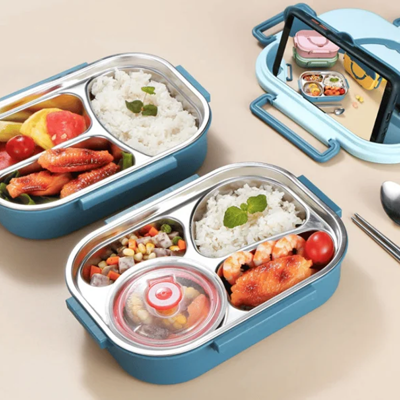 Thermal lunch box made of stainless steel