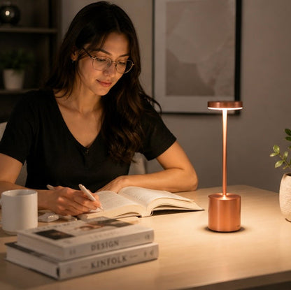 Rechargeable LED Touch Table Lamp - Dimmable Bedside Night Light for Bedrooms, Outdoor Ambience, Reading and Modern Home Decor