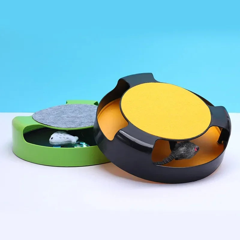 Cat Turntable Scratching Toy – High Mouse Trap Game Board for Educational Play, Fun Pet Entertainment with Scratching & Swivel Action