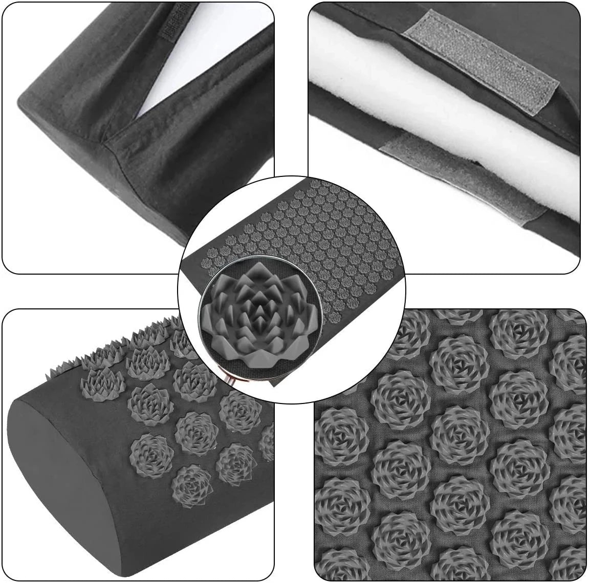 Acupressure Yoga Mat & Pillow Set – Kuznetsov’s Spike Applicator for Full-Body Massage, Stress Relief & Foot Reflex Therapy