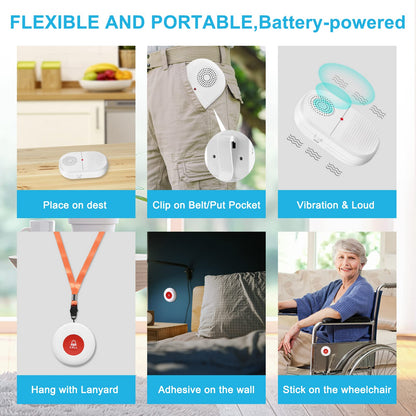 CallToU Caregiver Pager  Vibration Pager Nurse Calling Alert System elderly Wireless SOS Call Button