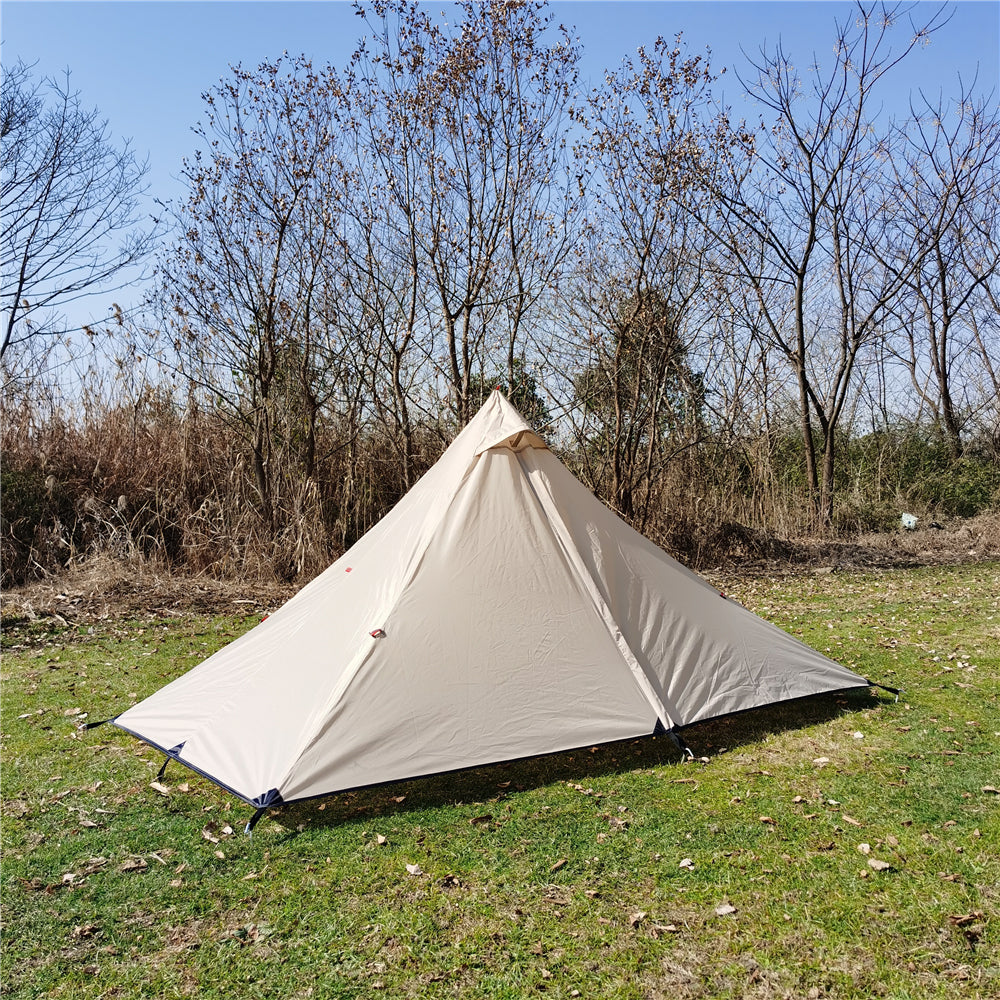Ultralight Pyramid Camping Tent – Single-Person Waterproof 4-Season Shelter, Compact Rodless Design for Hiking, Backpacking, and Outdoor Adventure Travel