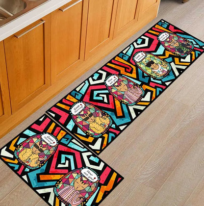 Non-Slip Kitchen Floor Mat & Runner – Printed Flannel with Dot-Grip Backing, 13 Prints