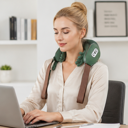 Wireless Neck Massager – 4D Real Hand Kneading Massage Device for Neck, Back Pain Relief and Muscle Relaxation