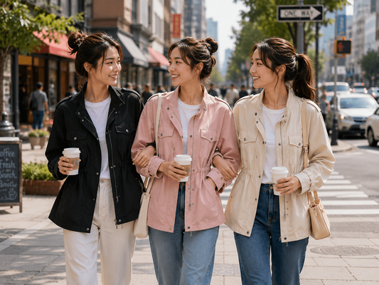 Women's Slim Fit Spring Jacket - Medium Length Casual Coat with Flattering Tailored Design for Everyday Fashion and Layered Styling
