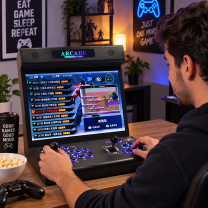LCD Bartop Arcade Machine – 22-Inch 23000-in-1 Pandora Box Console with Dual Joysticks, 3D Games and Coin Slot for Retro Gaming