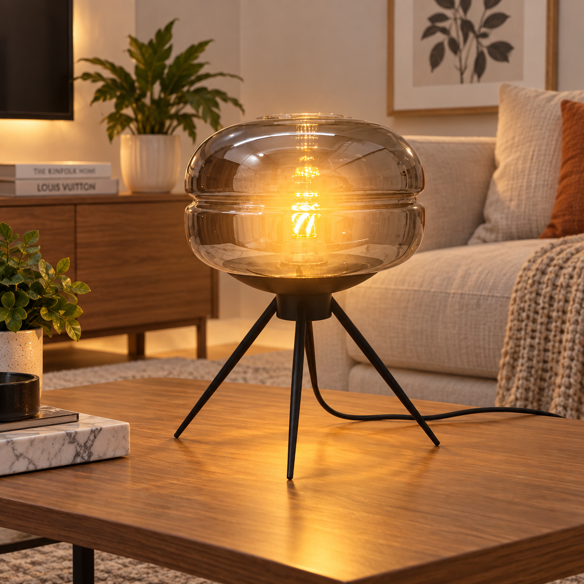 Nordic Glass LED Desk Lamp – Minimalist Designer Table Light for Bedroom, Study and Living Room with Elegant High-End Ambient Glow