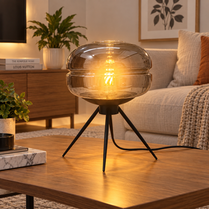 Nordic Glass LED Desk Lamp – Minimalist Designer Table Light for Bedroom, Study and Living Room with Elegant High-End Ambient Glow