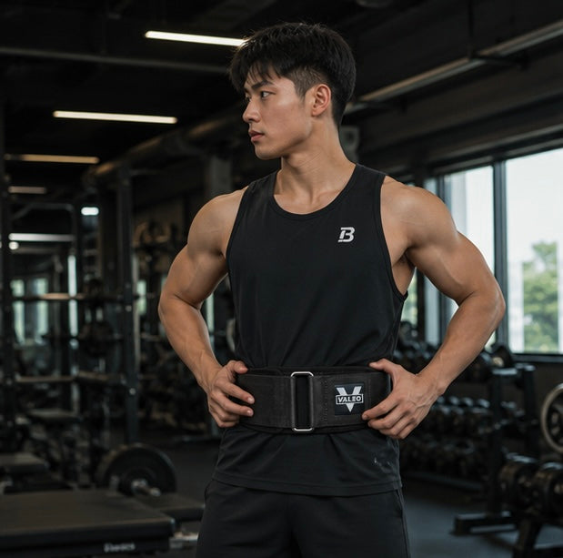 Weightlifting Belt Gym Support - Adjustable Lumbar Support Belt with Metal Buckle, Strength Training Accessory for Squats Deadlifts Workout