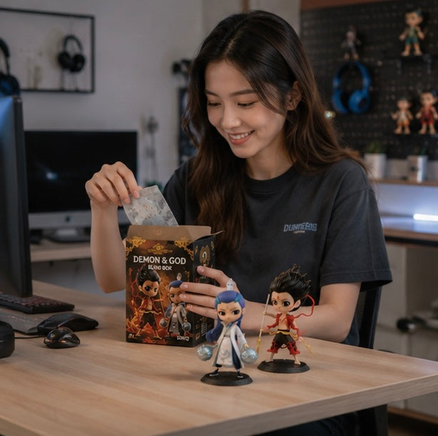 Blind Box Figure - Collectible Surprise Toy Featuring Nezha and Ao Bing Character Series