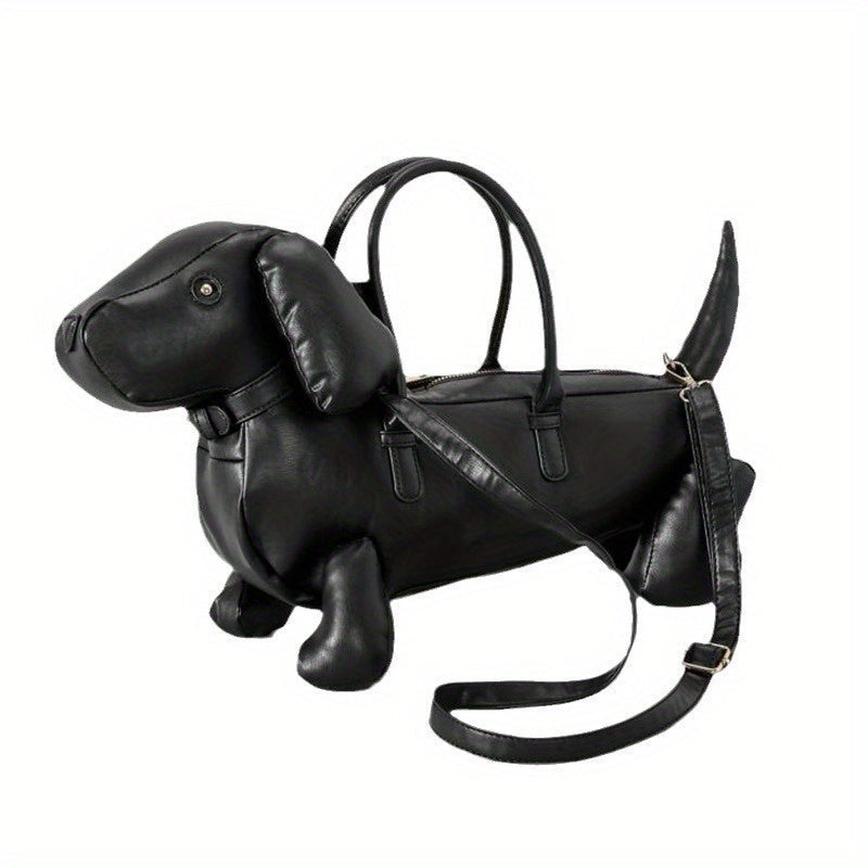 Women’s Creative Dachshund Handbag – Adorable PU Leather Shoulder Messenger Bag with Soft Finish, Playful Design, and Stylish Everyday Appeal
