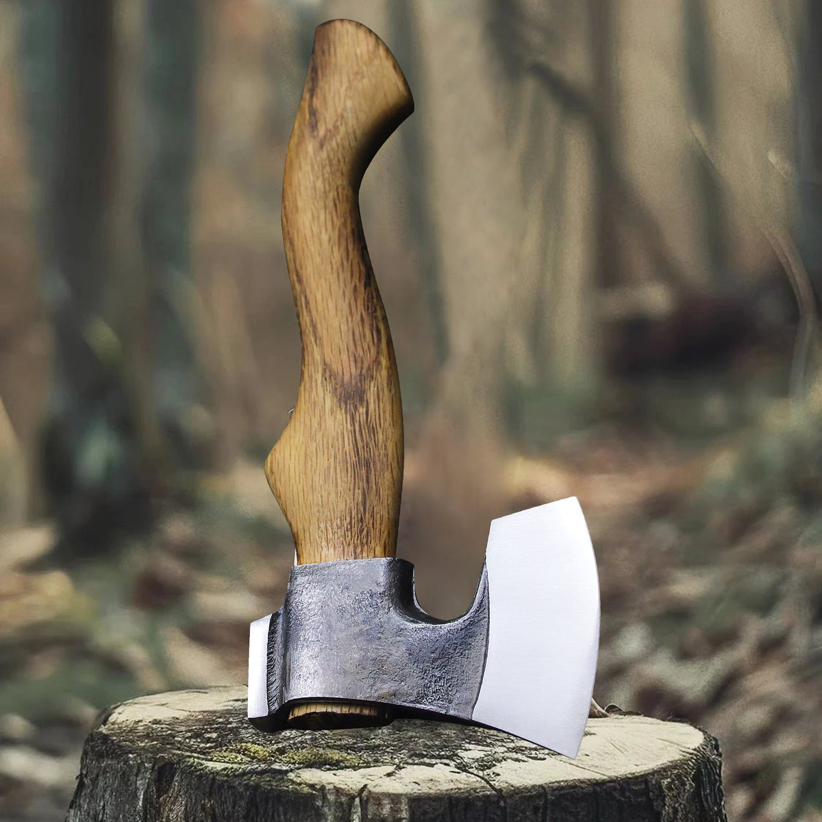 Japanese Forged DC53 Steel Survival Axe – High Hardness Logging Tool, Tactical Hand Axe for Camping, Home Use & Forest Adventures