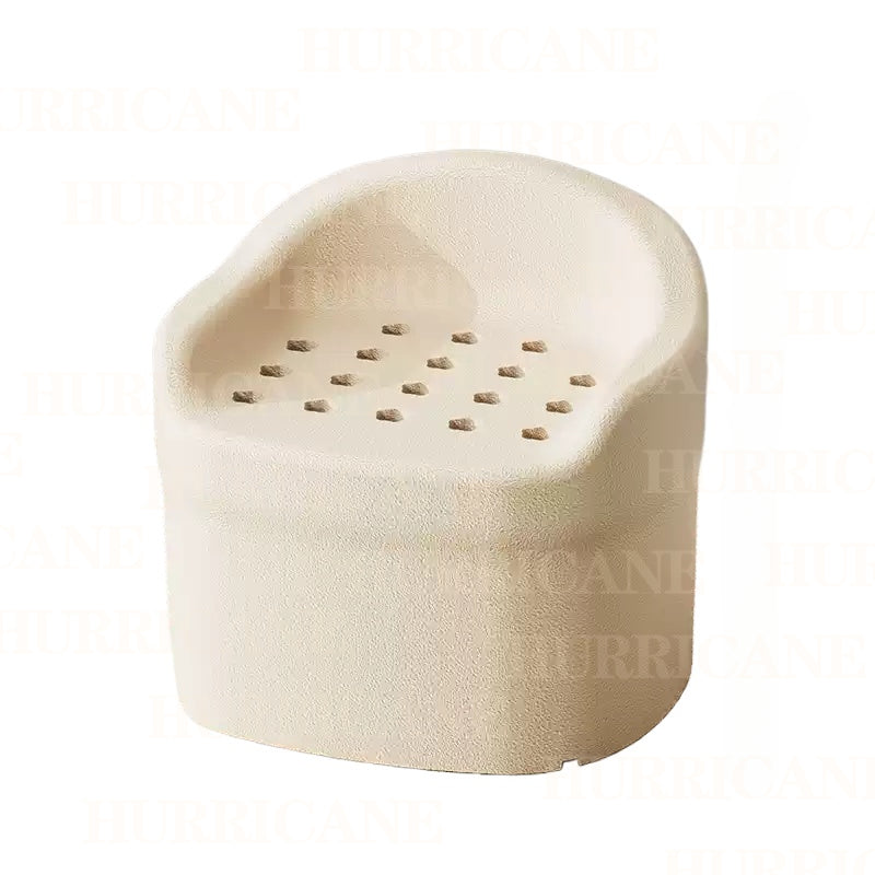 Molded Foam Bath Stool – Wide Curved-Back Shower Seat, in Gray or Cream