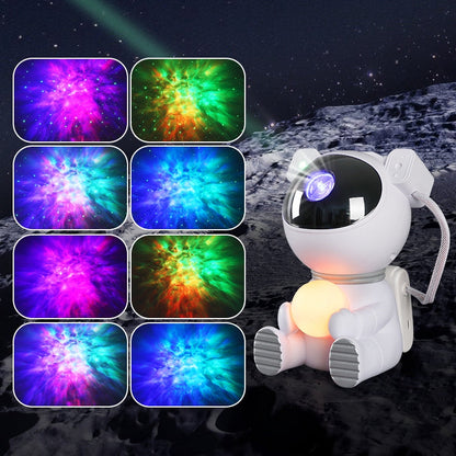 Astronaut Galaxy Moon Lamp Projector – Starry Nebula Sky Night Light for Bedrooms, Parties, Kids’ Décor, and Whimsical Space-Themed Gifting