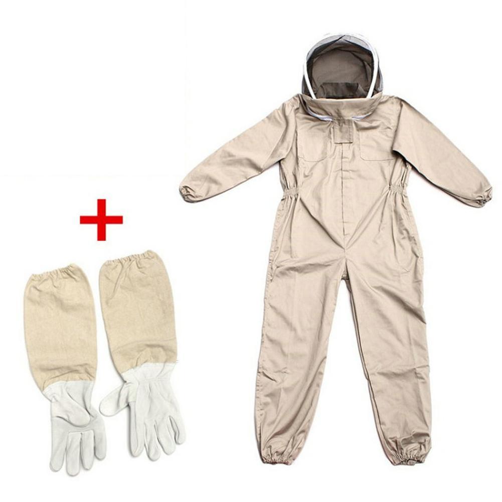Professional Full-Body Beekeeping Suit with Ventilation and Protective Gloves – Durable Safety Outfit for Beekeepers and Outdoor Apiary Work