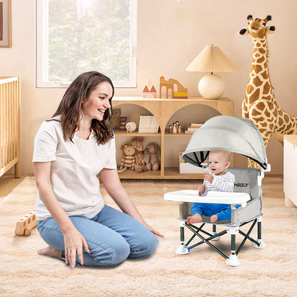 Portable Folding Baby Dining Chair – Lightweight Seat with Removable Tray for Home Meals and Outdoor Picnics